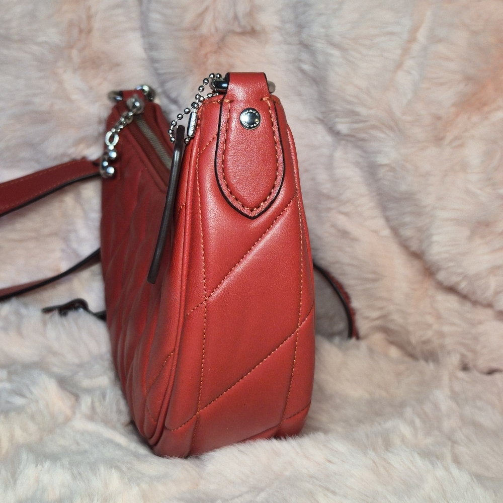 Coach Mira Red Quilted Leather Shoulder Bag NEW - Picture 11 of 16